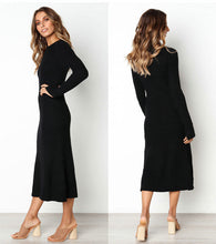 Load image into Gallery viewer, Autumn Knitted Bodycon Maxi Dress Casual Sexy V Neck Long Sleeve Women Elegant Winter Slim Fashion Long Dresses Thin Dress 2020