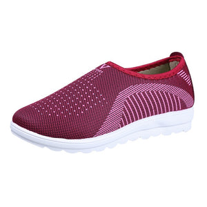 Autumn Vulcanized Shoes Mesh Flat With Loafers Plus Size Cotton Women Flats Casual Walking Stripe Sneakers For Female Туфли#10