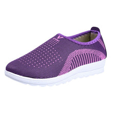 Load image into Gallery viewer, Autumn Vulcanized Shoes Mesh Flat With Loafers Plus Size Cotton Women Flats Casual Walking Stripe Sneakers For Female Туфли#10
