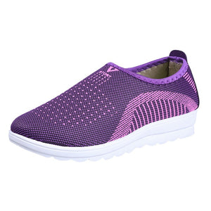 Autumn Vulcanized Shoes Mesh Flat With Loafers Plus Size Cotton Women Flats Casual Walking Stripe Sneakers For Female Туфли#10
