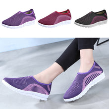 Load image into Gallery viewer, Autumn Vulcanized Shoes Mesh Flat With Loafers Plus Size Cotton Women Flats Casual Walking Stripe Sneakers For Female Туфли#10
