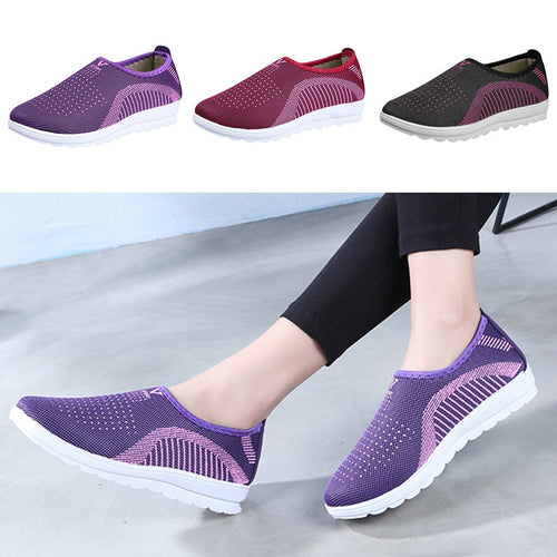 Autumn Vulcanized Shoes Mesh Flat With Loafers Plus Size Cotton Women Flats Casual Walking Stripe Sneakers For Female Туфли#10