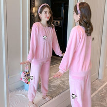 Load image into Gallery viewer, Autumn Winter Women Pyjamas Sets pajamas Sleepwear Suit Thick Warm Coral Flannel nightgown Female Cartoon Animal Pijama Mujer