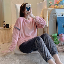 Load image into Gallery viewer, Autumn Winter Women Pyjamas Sets pajamas Sleepwear Suit Thick Warm Coral Flannel nightgown Female Cartoon Animal Pijama Mujer