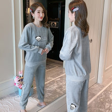 Load image into Gallery viewer, Autumn Winter Women Pyjamas Sets pajamas Sleepwear Suit Thick Warm Coral Flannel nightgown Female Cartoon Animal Pijama Mujer