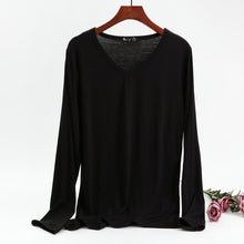 Load image into Gallery viewer, Autumn Women Cotton T Shirt Top Long Sleeve Black White Casual Tee Shirt Femme Female Slim Sexy Tops Plus Size Fashion Clothes