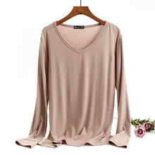 Load image into Gallery viewer, Autumn Women Cotton T Shirt Top Long Sleeve Black White Casual Tee Shirt Femme Female Slim Sexy Tops Plus Size Fashion Clothes