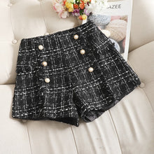 Load image into Gallery viewer, Autumn and winter woolen children's  loose wild small fragrance wide leg thick tweed shorts high waist boots
