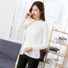 Load image into Gallery viewer, Autumn plus Thick Velvet Sweater Bottoming shirt Velvet lining warm Pullover Lined sweater Female Casual Black Thick sweater