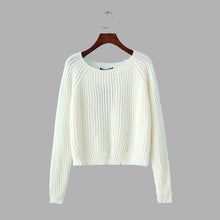 Load image into Gallery viewer, Autumn winter women sweaters and pullovers korean style long sleeve casual crop sweater slim solid knitted jumpers sweater mujer
