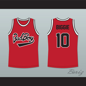 Biggie Smalls 10 Bad Boy Red Basketball Jersey