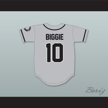 Load image into Gallery viewer, Biggie Smalls 10 Bad Boy Gray Baseball Jersey with 20 Years Patch