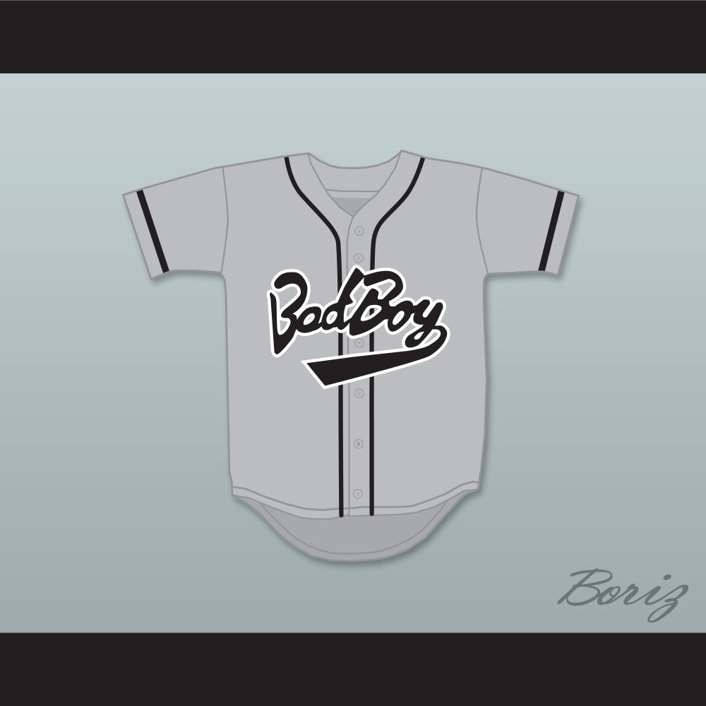 Biggie Smalls 10 Bad Boy Gray Baseball Jersey
