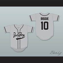 Load image into Gallery viewer, Biggie Smalls 10 Bad Boy Gray Baseball Jersey