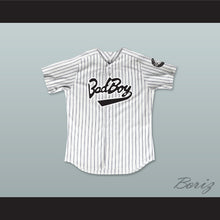Load image into Gallery viewer, Biggie Smalls 10 Bad Boy Pinstriped Baseball Jersey with 20 Years Patch