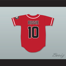 Load image into Gallery viewer, Biggie Smalls 10 Bad Boy Red Baseball Jersey with 20 Years Patch