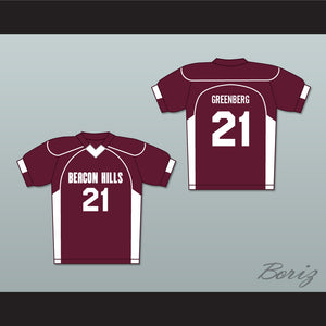 Greenberg 21 Beacon Hills Cyclones Lacrosse Jersey Teen Wolf Maroon