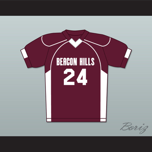 Stiles Stilinski 24 Beacon Hills Cyclones Lacrosse Jersey Teen Wolf Maroon