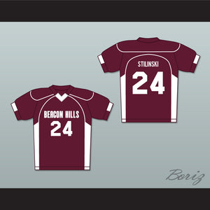 Stiles Stilinski 24 Beacon Hills Cyclones Lacrosse Jersey Teen Wolf Maroon