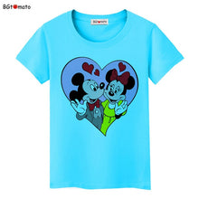 Load image into Gallery viewer, BGtomato Mickey and Minnie lovely friends T-shirt women popular cute cartoon shirts Good quality clothes brand casual tees