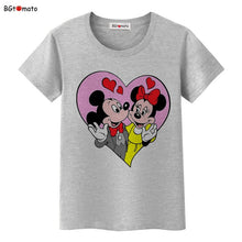 Load image into Gallery viewer, BGtomato Mickey and Minnie lovely friends T-shirt women popular cute cartoon shirts Good quality clothes brand casual tees