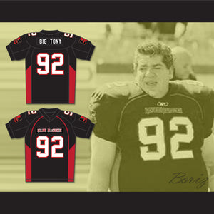 Joey Diaz 92 Anthony "Big Tony" Cobianco Mean Machine Convicts Football Jersey Includes Patches