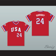 Load image into Gallery viewer, B.J. Surhoff 24 1984 USA Team Red Baseball Jersey