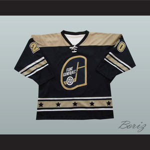 Kevin Kerr 20 Flint Generals Black Hockey Jersey