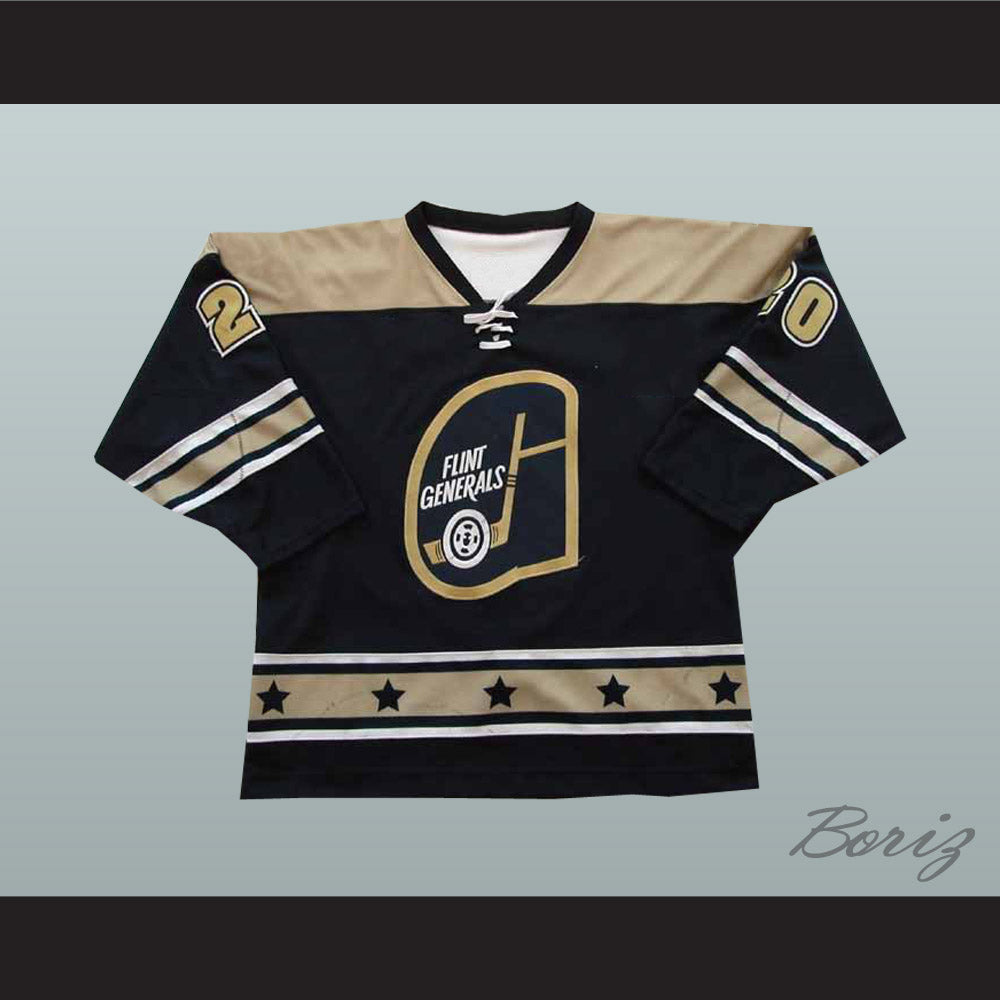 Kevin Kerr 20 Flint Generals Black Hockey Jersey