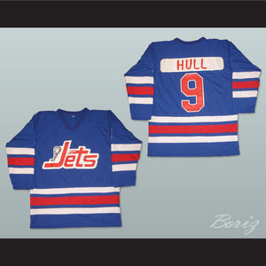 Bobby Hull 9 Winnipeg Jets Blue Hockey Jersey