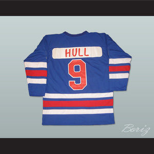 Bobby Hull 9 Winnipeg Jets Blue Hockey Jersey