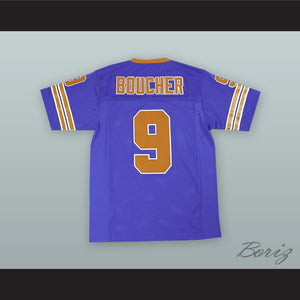 Bobby Boucher 9 Mud Dogs Blue Football Jersey with Bourbon Bowl Patch