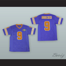 Load image into Gallery viewer, Bobby Boucher 9 Mud Dogs Blue Football Jersey with Bourbon Bowl Patch