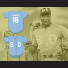 Load image into Gallery viewer, Bo Jackson 16 BO Light Blue Baseball Jersey Sesame Street