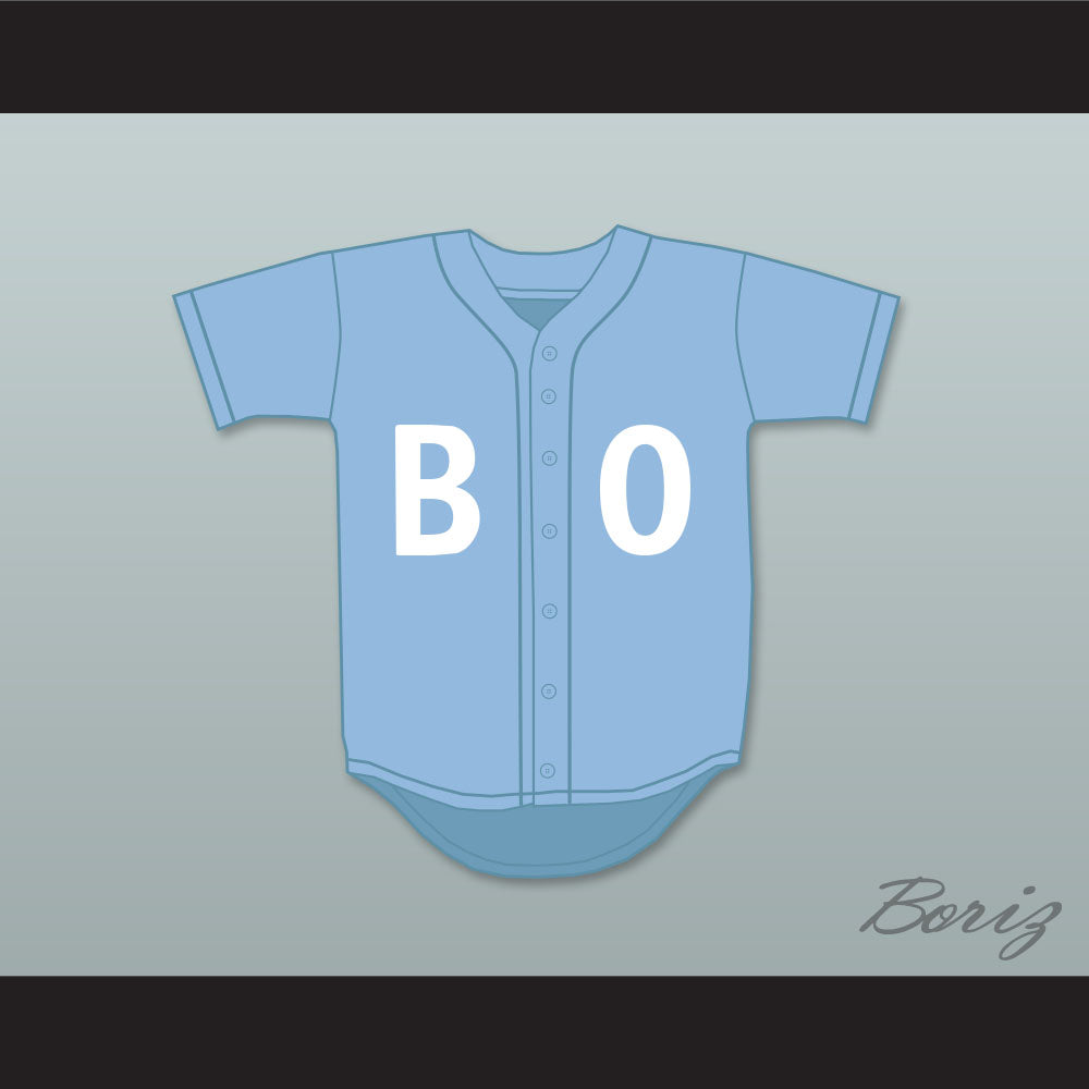 Bo Jackson BO Light Blue Baseball Jersey Sesame Street