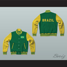 Load image into Gallery viewer, Brazil Varsity Letterman Jacket-Style Sweatshirt