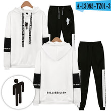Load image into Gallery viewer, BTS 2D Billie Eilish Print High Quality 2019 New Fashion Women's  Two Pieces Set Hip Pop sweatshirts and sport pants Plus Size