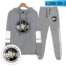 Load image into Gallery viewer, BTS 2D Billie Eilish Print High Quality 2019 New Fashion Women's  Two Pieces Set Hip Pop sweatshirts and sport pants Plus Size