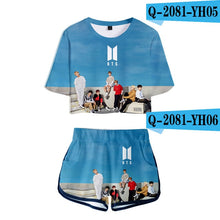 Load image into Gallery viewer, BTS Kawaii Crop Tops 3D Print LOVE YOURSELF ANSWER Shorts And T-shirt Women Clothes Harajuku Hip Hop Tops Kpop Plus Size