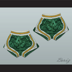 Green-Yellow-White Retro Style Basketball Shorts