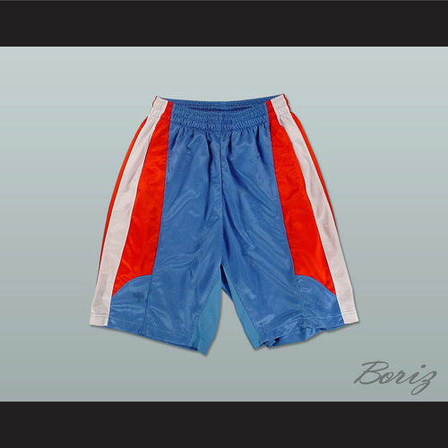 Light Blue Red and White Basketball Shorts