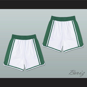 White and Green Basketball Shorts
