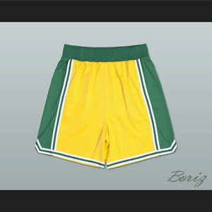 Yellow Green and White Basketball Shorts