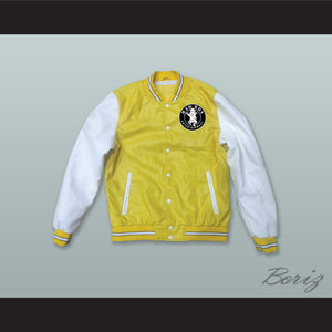Bad Boy Entertainment Yellow and White Lab Leather Varsity Letterman Jacket