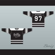 Load image into Gallery viewer, Notorious B.I.G. 97 Bad Boy Black Hockey Jersey