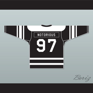 Notorious B.I.G. 97 Bad Boy Black Hockey Jersey Includes Patch