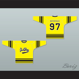 Notorious B.I.G. 97 Bad Boy Yellow Hockey Jersey