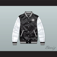 Load image into Gallery viewer, Bad Boy Black/ White Varsity Letterman Satin Bomber Jacket