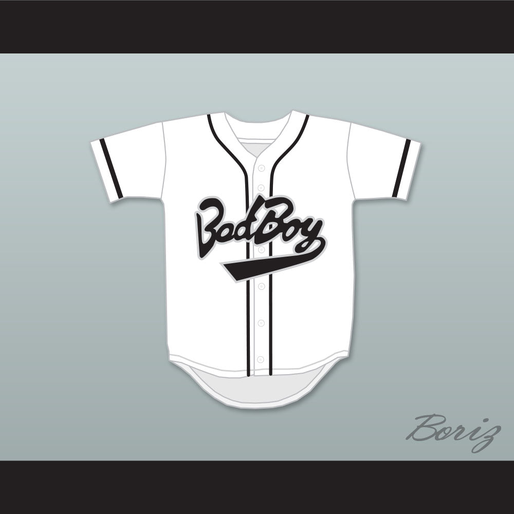 Biggie Smalls 10 Bad Boy White Baseball Jersey