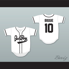Load image into Gallery viewer, Biggie Smalls 10 Bad Boy White Baseball Jersey